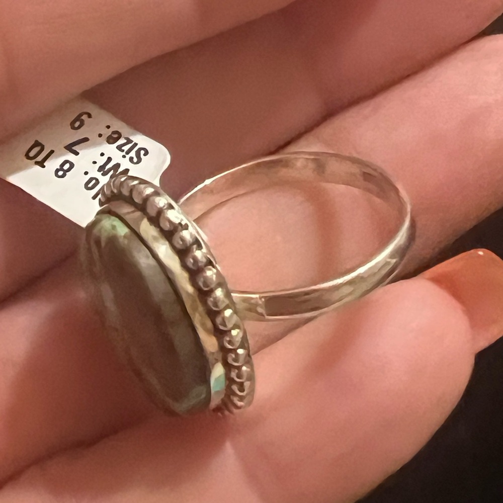 925 STERLING SILVER #8 TURQUOISE RING NWT - Picture 5 of 7